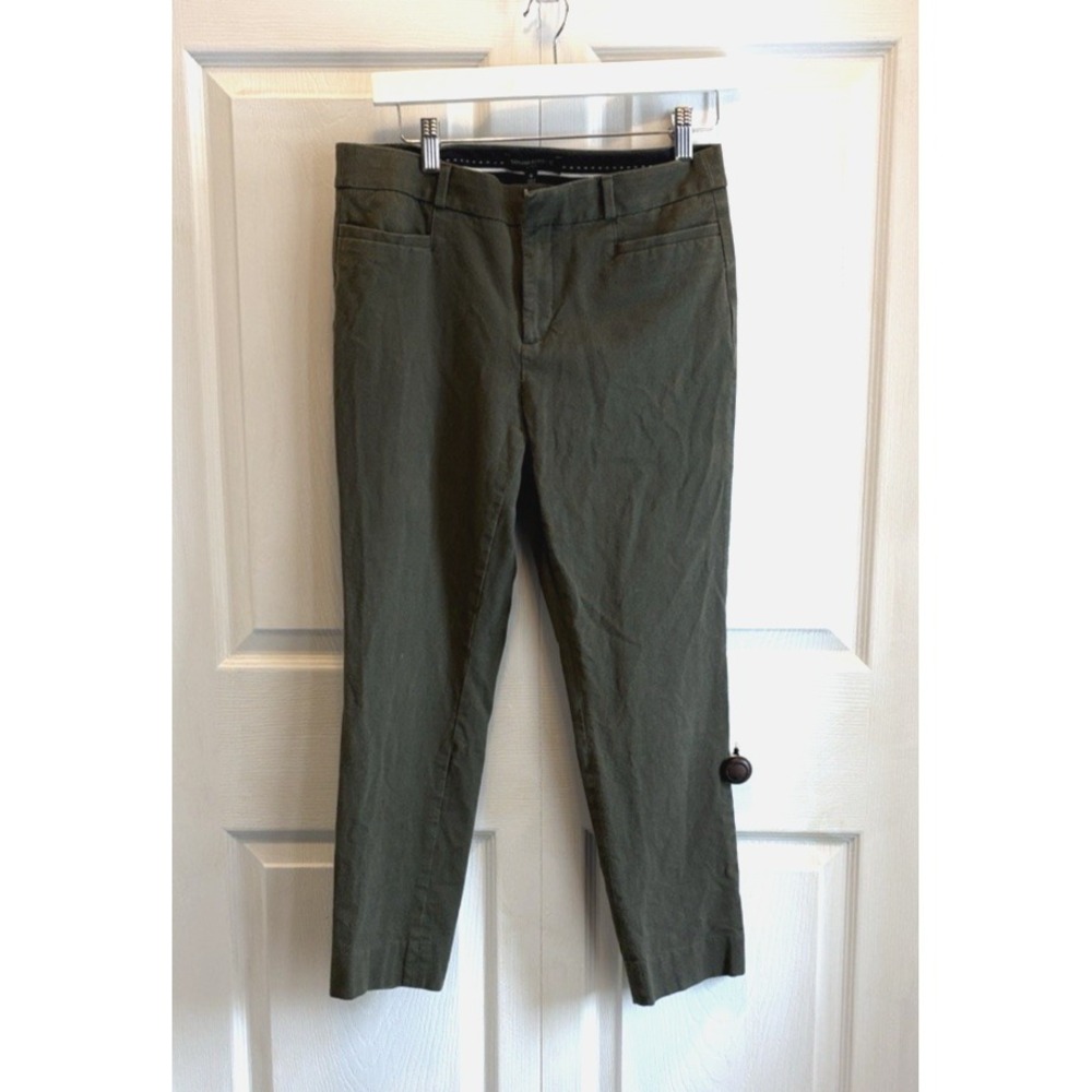 Banana Republic Sloan Pants Womens 6 Olive Green Slim Fit Ankle Dress Trousers